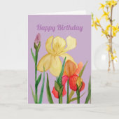 Iris Birthday Kaart (Gele Bloem)