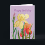 Iris Birthday Kaart<br><div class="desc">Dit ontwerp komt uit een waterverf van Julia Morrill</div>