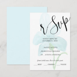 Iris Blau Waterverf Handgeschilderd RSVP Kaartje