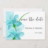 Iris Blau Waterverf Handgeschilderd Save The Date (Voorkant)