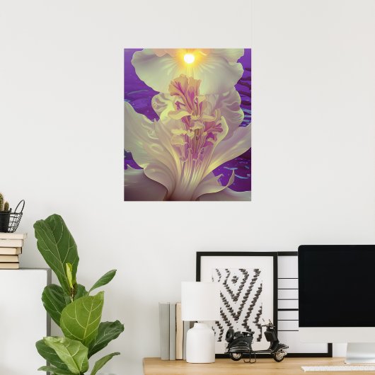 Iris bloeien in de zon poster (Thuiskantoor)