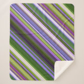 Iris bloeit Paarse en groene streep Sherpa Deken (Voorkant)