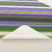 Iris bloeit Paarse en groene streep Sherpa Deken (3/4)