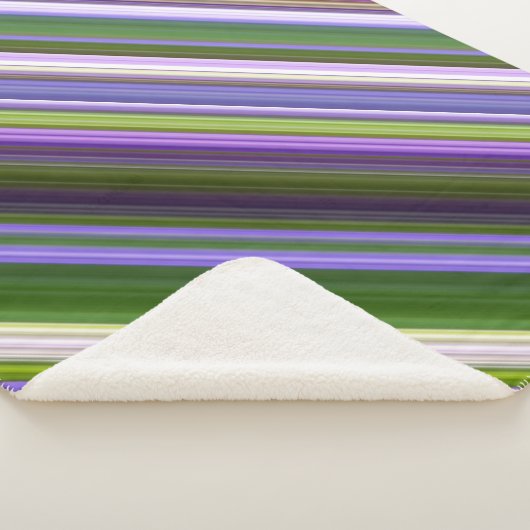 Iris bloeit Paarse en groene streep Sherpa Deken (3/4)