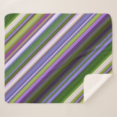 Iris bloeit Paarse en groene streep Sherpa Deken (Voorkant (horizontaal))