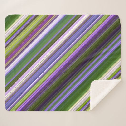Iris bloeit Paarse en groene streep Sherpa Deken (Voorkant (horizontaal))