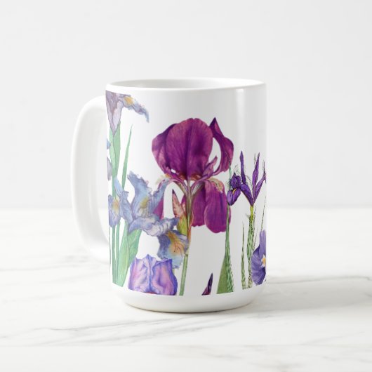 Iris bloem aquarel Koffie Mok (Voorkant links)