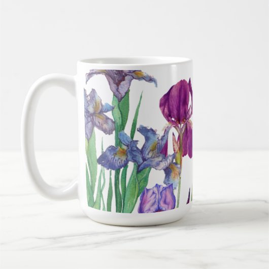 Iris bloem aquarel Koffie Mok (Links)