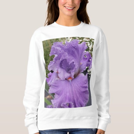 Iris Bloem Bloemen Paars Lavendel Sering Bloemig Trui (Voorkant)