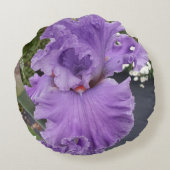 Iris Bloem Bloemen Paars Lavendel Sering Schort Rond Kussen (Achterkant)