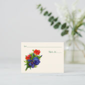 Iris Bloem Boeket Gepersonaliseerde bruiloft Plaatskaartje (Staand voorkant)