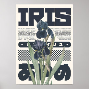 Iris Bloem Botanische Kunstprint – Japanse Estheti Poster