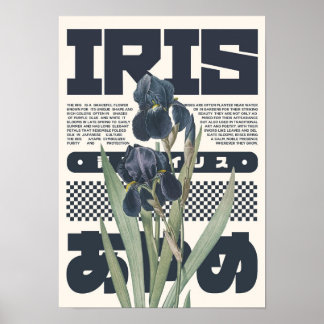 Iris Bloem Botanische Kunstprint – Japanse Estheti Poster