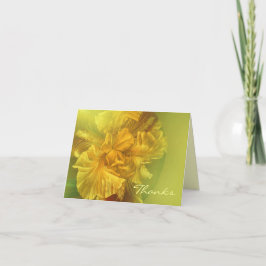 Iris bloem dicht geschilderde gele bedankt kaart