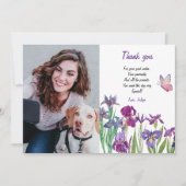 Iris bloem Foto Verjaardag Bedankkaart (Voorkant)