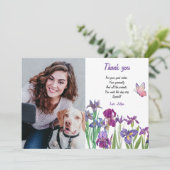 Iris bloem Foto Verjaardag Bedankkaart (Staand voorkant)