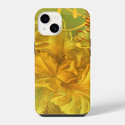 Iris bloem geel kunst genoemd iPhone hoesje (Achterkant)