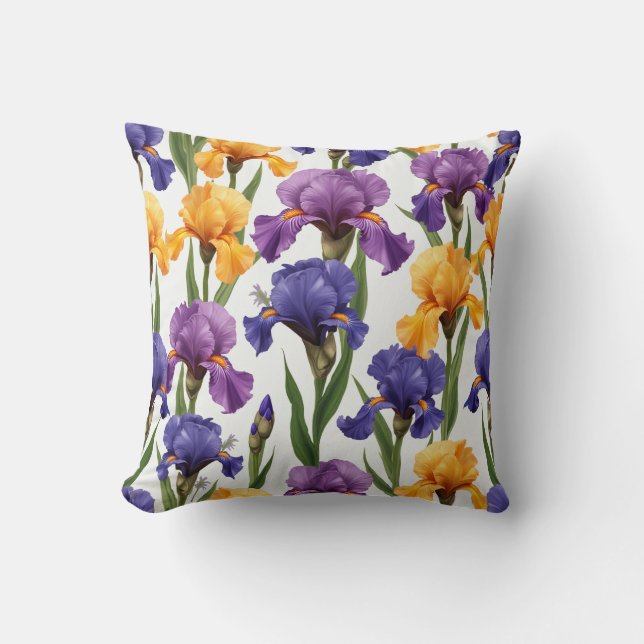 Iris Bloem Kussen Kussen (Voorkant)