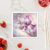 Iris bloem met gouden ets servet (Insitu)