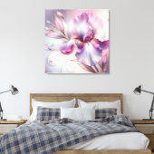 Iris Bloem met Gouden Etsen Canvas Afdruk (Insitu (Slaapkamer))