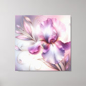 Iris Bloem met Gouden Etsen Canvas Afdruk (Voorkant)