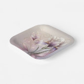 Iris Bloem met Gouden Etsen Papieren Bordje (Gebogen)