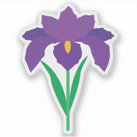 Iris Bloem Sticker (Voorkant)