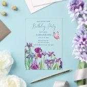 Iris bloemen 16e verjaardagsfeest acryl uitnodigingen (Insitu (Huwelijk))