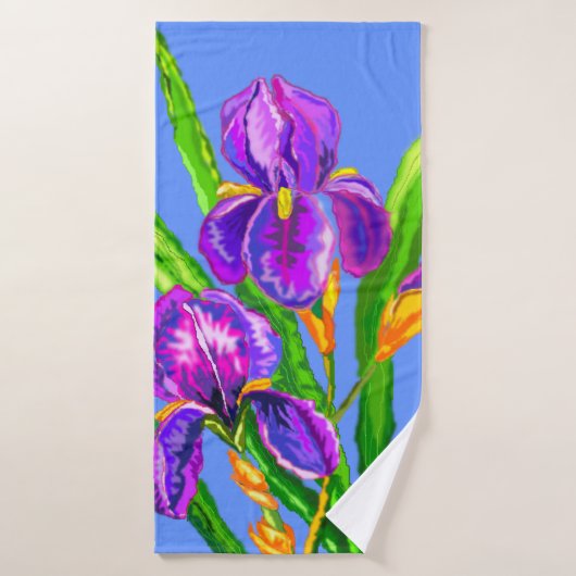 Iris Bloemen Badhanddoek (Badhanddoek)