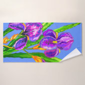 Iris Bloemen Badhanddoek (Badhanddoek)