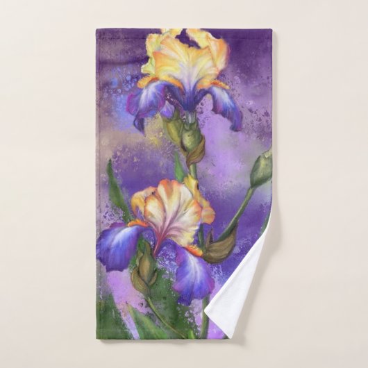 Iris Bloemen Badhanddoek Bad Handdoek (Handdoek)