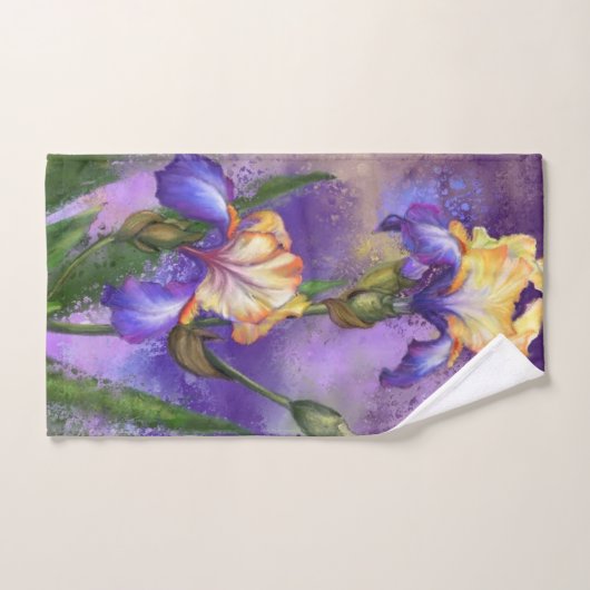 Iris Bloemen Badhanddoek Bad Handdoek (Handdoek)