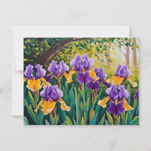Iris Bloemen Bloeien In De Zomertuin Briefkaart