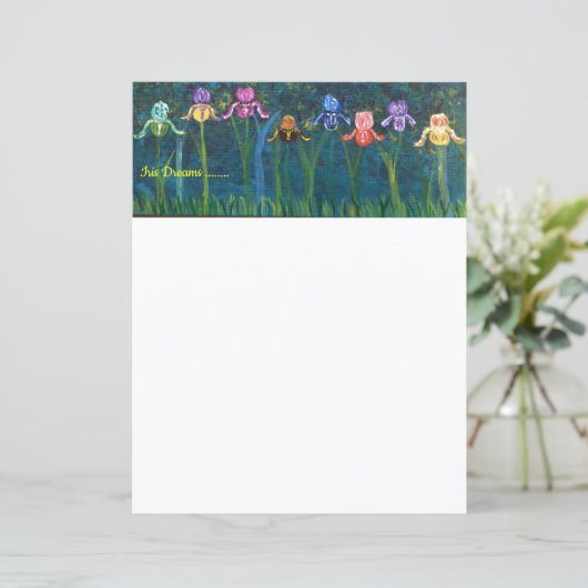 Iris bloemen briefpapier (Staand voorkant)