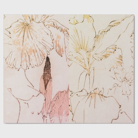 IRIS BLOEMEN inpakpapier (Zoom)