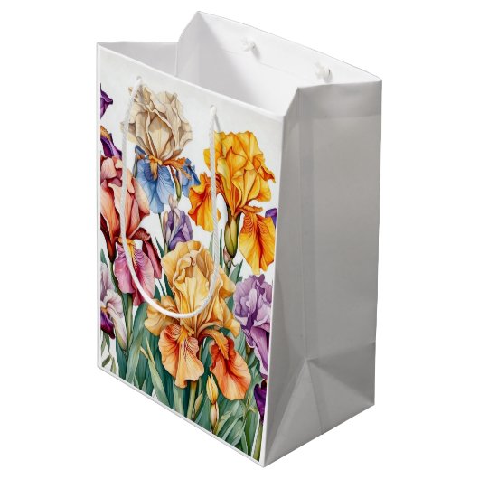 Iris bloemen medium cadeauzakje (Achterkant Gekanteld)