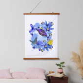 Iris Bloemen met Vlinders Hangend Wandkleed (Slaapkamer)