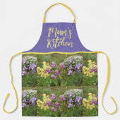 Iris Bloemen Paarse Bloemen Tuin Patroon Bloemen Schort (Voorkant)