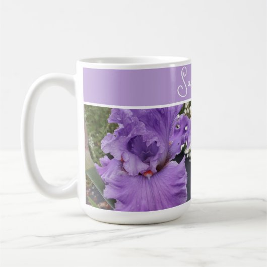 Iris Bloemen Paarse Lavendel Lila Bloemen Koffiemok (Links)