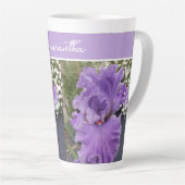Iris Bloemen Paarse Lavendel Lila Bloemen Latte Mok (Rechterhoek)
