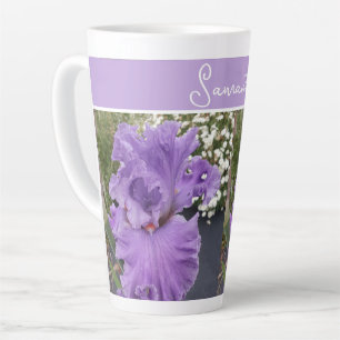 Iris Bloemen Paarse Lavendel Lila Bloemen Latte Mok