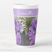 Iris Bloemen Paarse Lavendel Lila Bloemen Latte Mok (Voorkant)