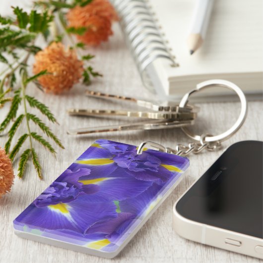 Iris bloemen sleutelhanger (Voorkant Rechts)