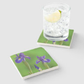 Iris Bloemen Stenen Onderzetter (Zijkant)