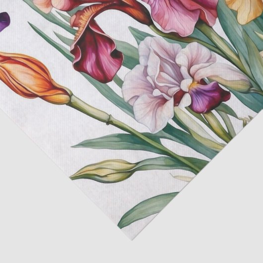 Iris bloemen tissuepapier (Detail)