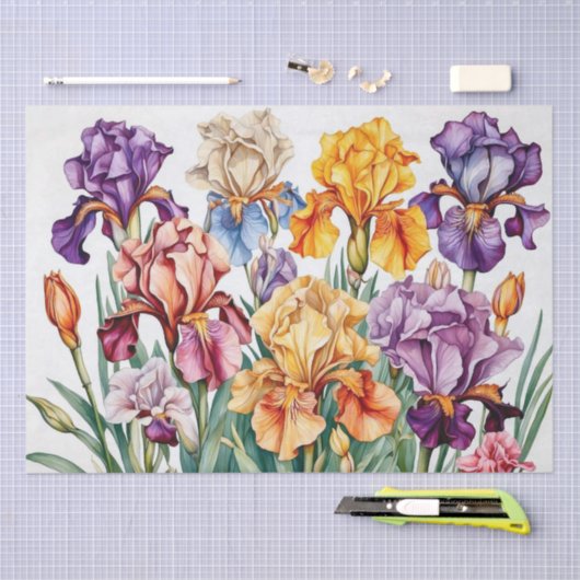 Iris bloemen tissuepapier (Craft)