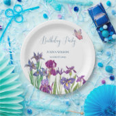 Iris bloemen verjaardagsfeestje papieren bordje (Feest)