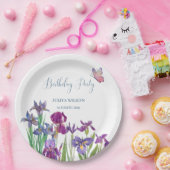 Iris bloemen verjaardagsfeestje papieren bordje (Feest)