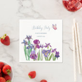 Iris bloemen verjaardagsfeestje servet (Insitu)