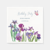 Iris bloemen verjaardagsfeestje servet (Voorkant)